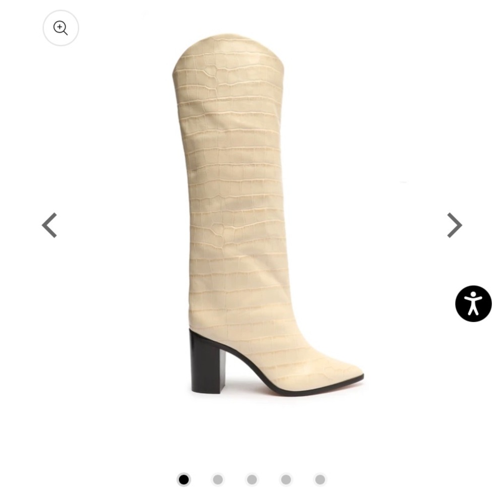 Schutz Analeah Crocodile-Embossed Leather Boot